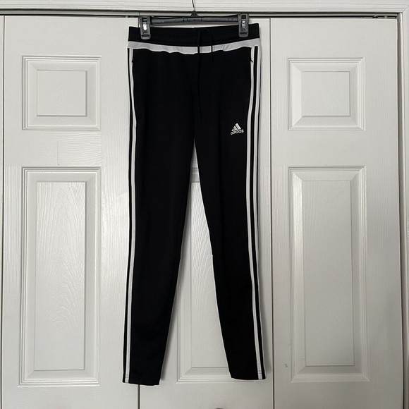 Adidas Climacool Womens Ankle Length Jogger Track Ankle Zip Black White Sz Small - Picture 1 of 10